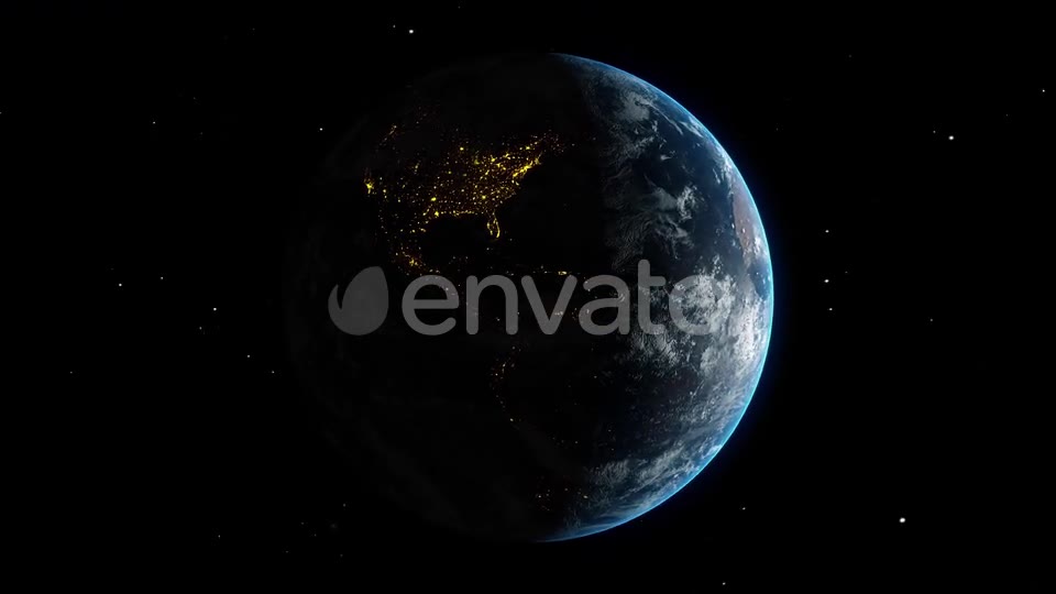 World Globe Rotating in Dark Black Universe Space Videohive 24184112 Motion Graphics Image 2