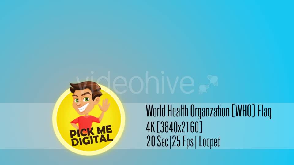 World Health Organization(WHO) Flag 4K Videohive 16589051 Motion Graphics Image 1