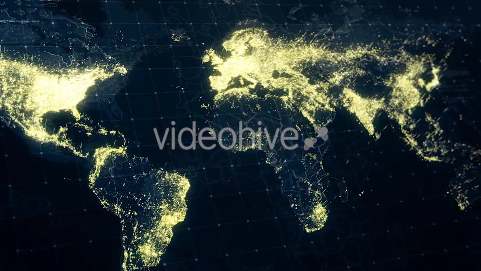 World Map at Night 4K Videohive 19200080 Motion Graphics Image 3