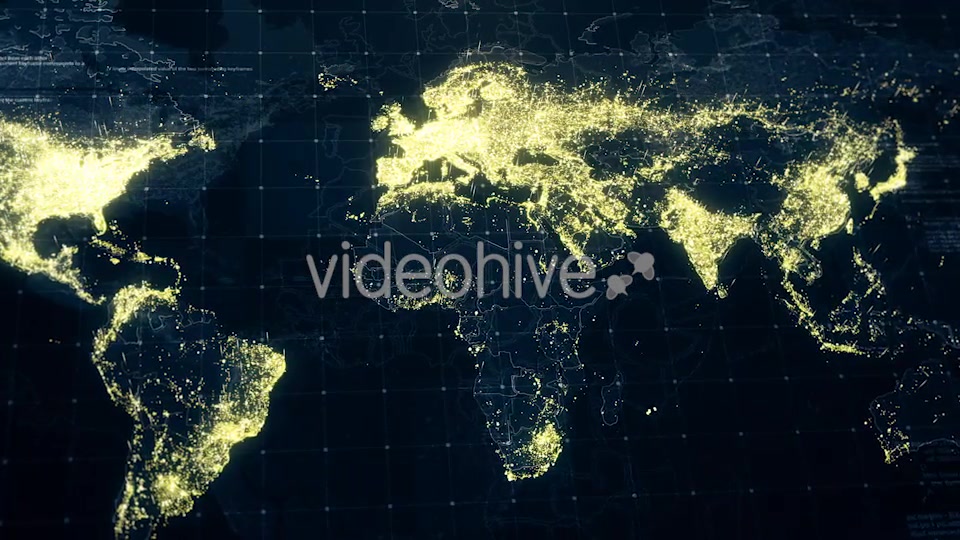 World Map at Night 4K Videohive 19200080 Motion Graphics Image 5