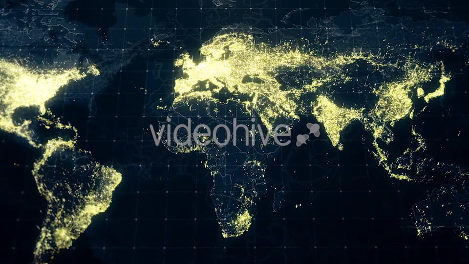 World Map at Night 4K Videohive 19200080 Motion Graphics Image 6