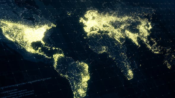 World Map at Night 4K - Videohive 19200080 Download