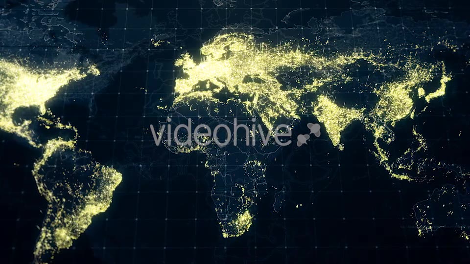 World Map at Night HD Videohive 19226353 Motion Graphics Image 6