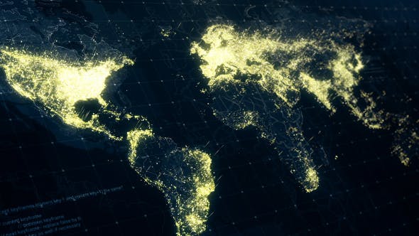 World Map at Night HD - 19226353 Videohive Download