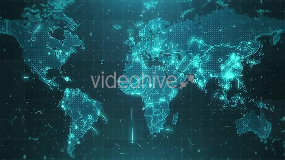 World Map Background Cities Connections 4K Videohive 18271155 Motion Graphics Image 2
