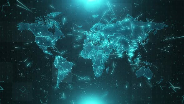 World Map Background Cities Connections 4K - Videohive Download 18271155