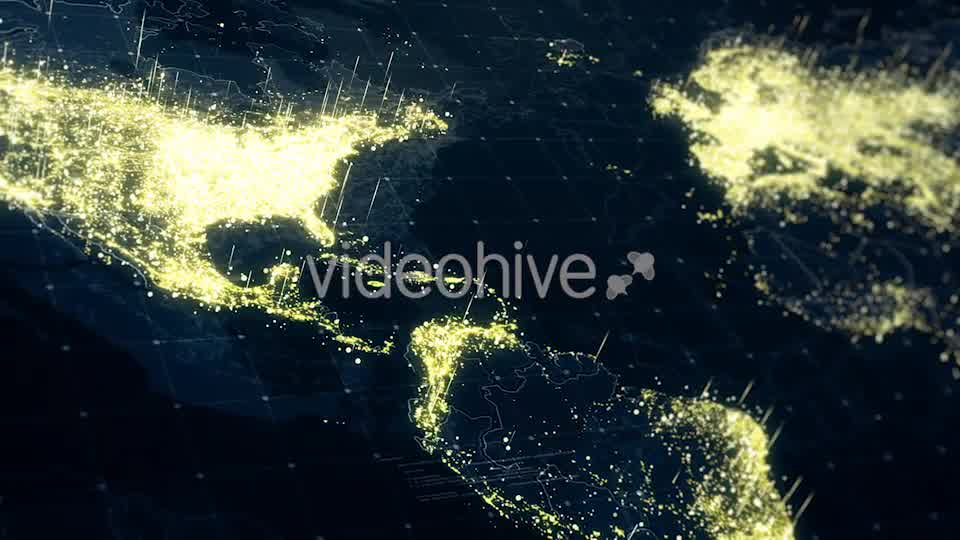 World Map Night Lighting Close View HD Videohive 19226293 Motion Graphics Image 10