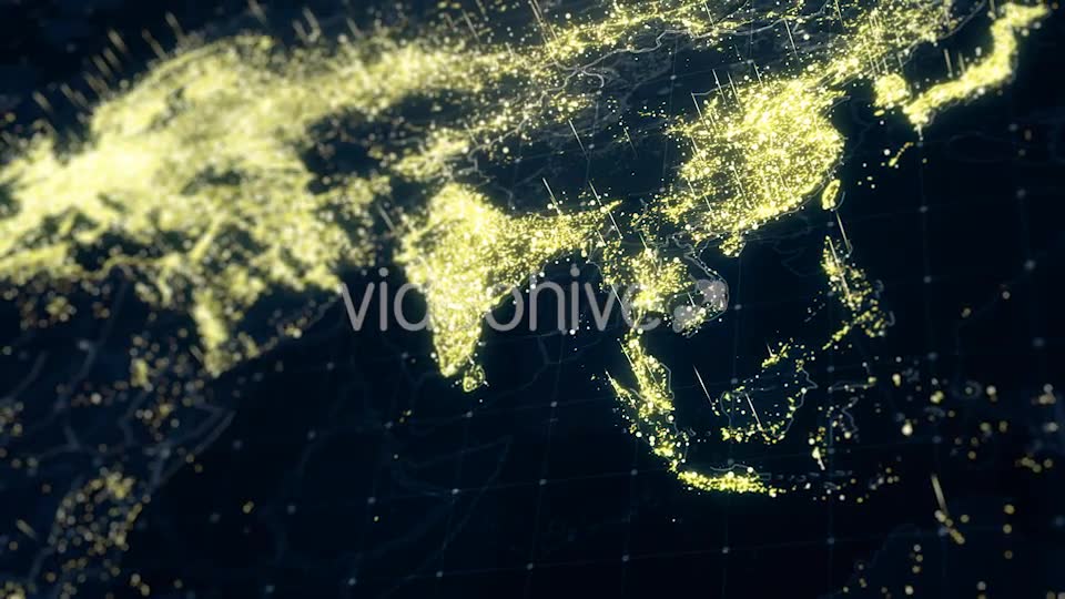 World Map Night Lighting Close View HD Videohive 19226293 Motion Graphics Image 2