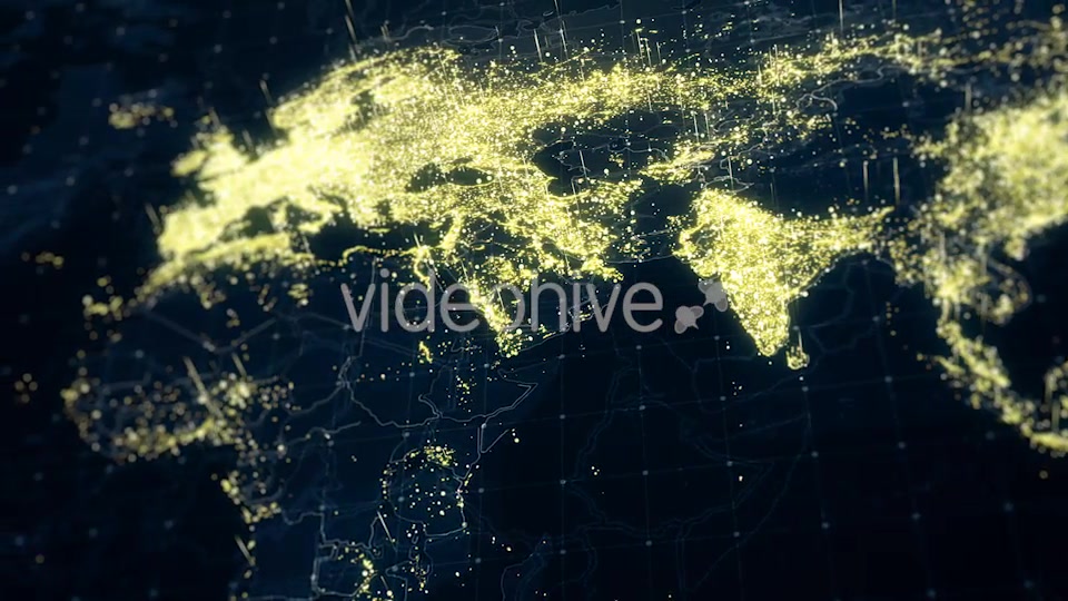 World Map Night Lighting Close View HD Videohive 19226293 Motion Graphics Image 4