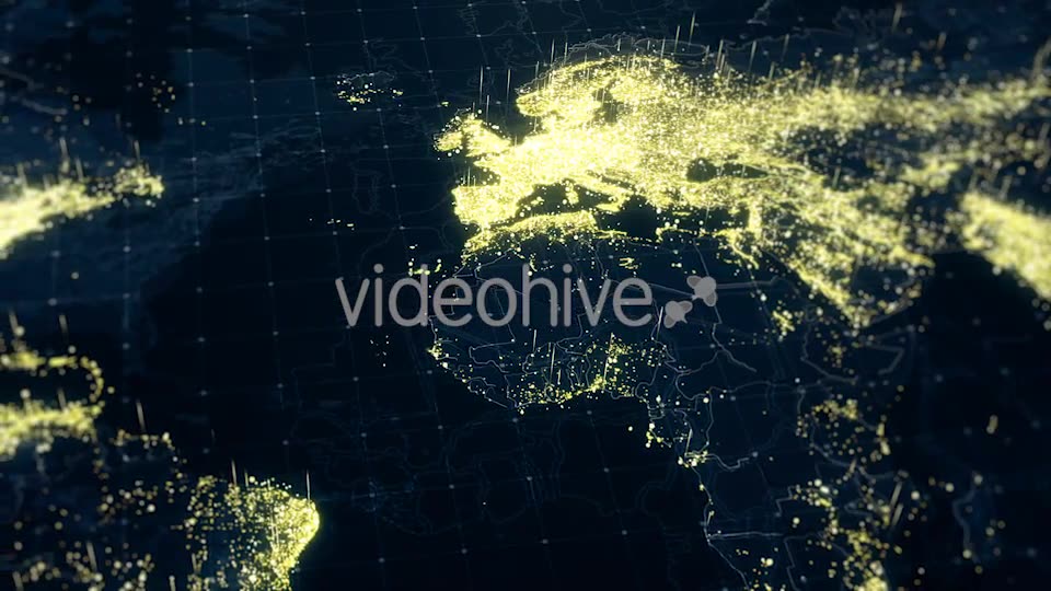 World Map Night Lighting Close View HD Videohive 19226293 Motion Graphics Image 7