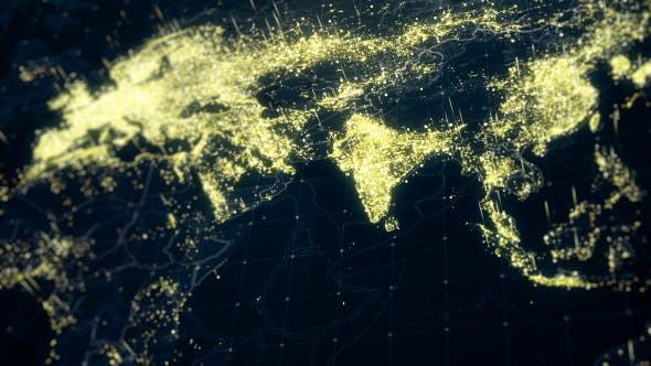 World Map Night Lighting Close View Hd Videohive 19226293 Download Fast
