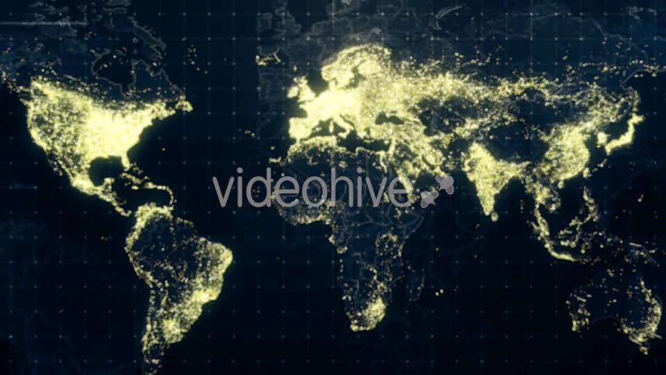 World Map Night Lighting Rollback 4K Videohive 19197777 Motion Graphics Image 2