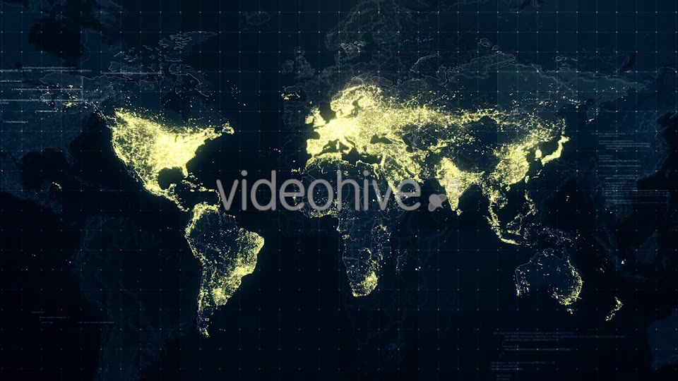 World Map Night Lighting Rollback 4K Videohive 19197777 Motion Graphics Image 7