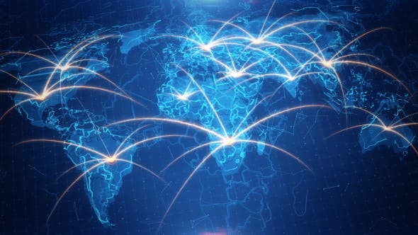 World Map on The Animated Background - 18154547 Videohive Download