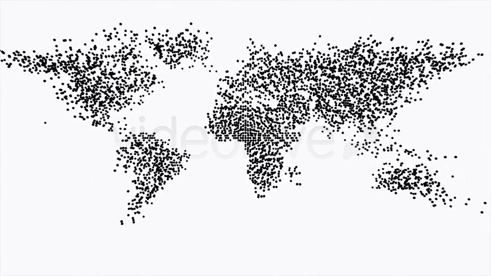 World Map Particle Formation Black & White Videohive 7895846 Motion Graphics Image 5