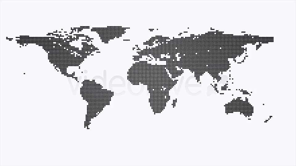World Map Particle Formation Black & White Videohive 7895846 Motion Graphics Image 7