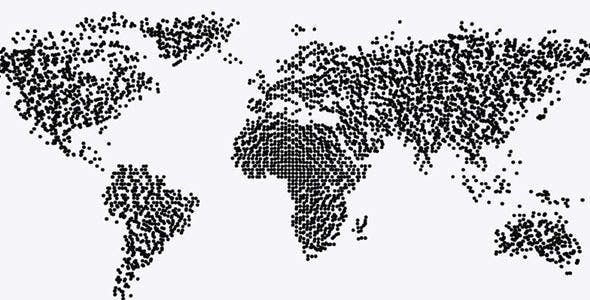 World Map Particle Formation Black & White - 7895846 Download Videohive