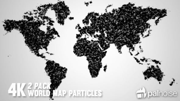 World Map Particles Formation (2 Pack) - 12172109 Videohive Download