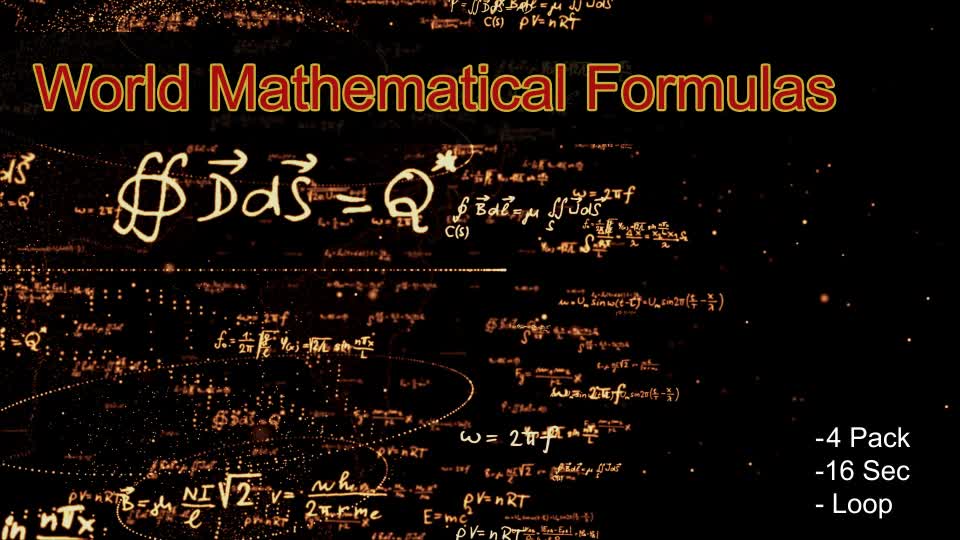 World Mathematical Formulas Pack 4 Videohive 20927641 Motion Graphics Image 1