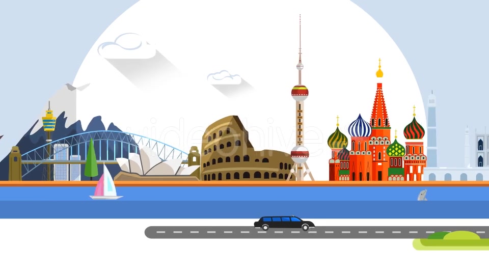 World Travel Flat Design Videohive 20213294 Motion Graphics Image 3