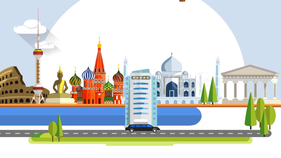 World Travel Flat Design Videohive 20213294 Motion Graphics Image 4