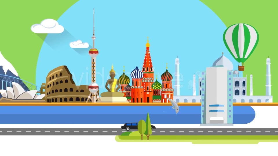 World Travel Flat Design Videohive 20213294 Motion Graphics Image 7