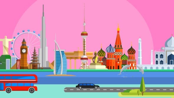 World Travel Flat Design - Videohive Download 20213294