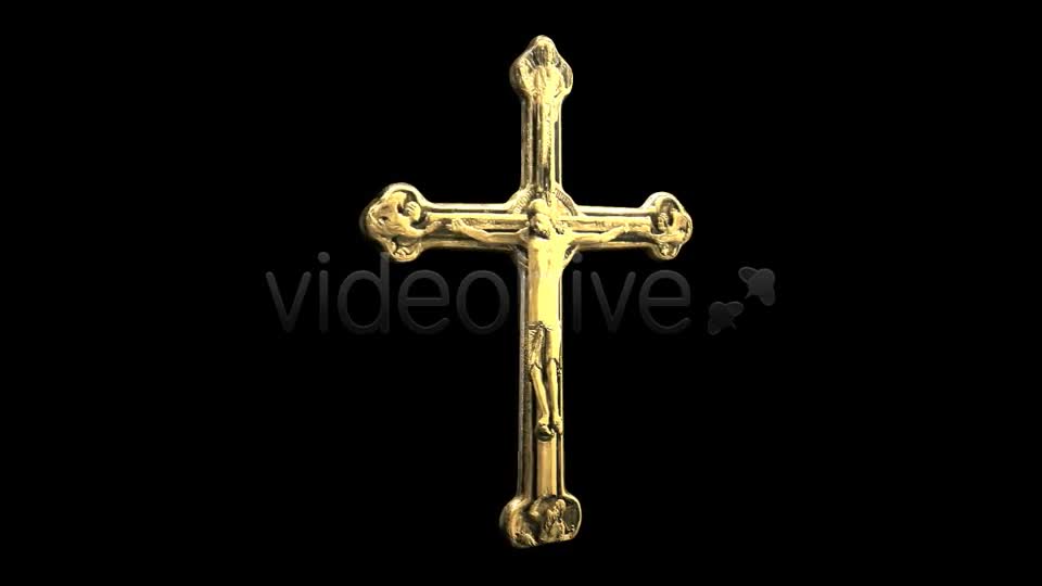 Worship Crucifix Old Gold Spinning Videohive 7167446 Motion Graphics Image 1