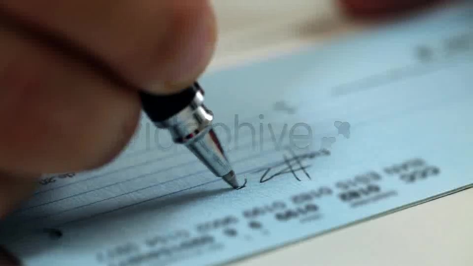 Writing A Check  Videohive 7874955 Stock Footage Image 3