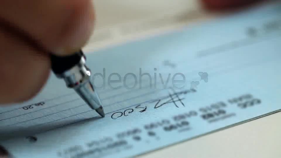 Writing A Check  Videohive 7874955 Stock Footage Image 4