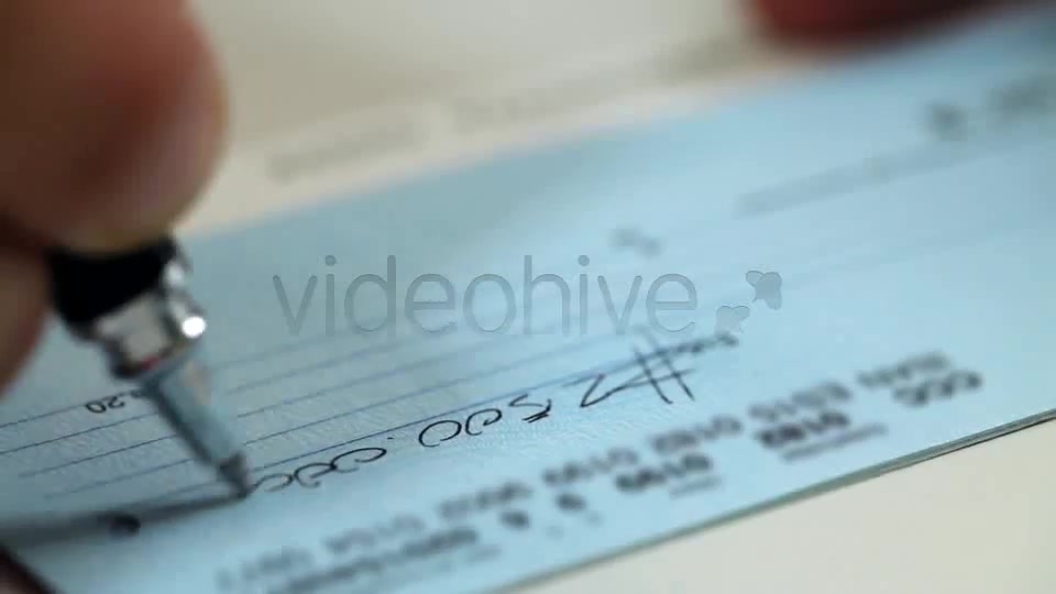 Writing A Check  Videohive 7874955 Stock Footage Image 5