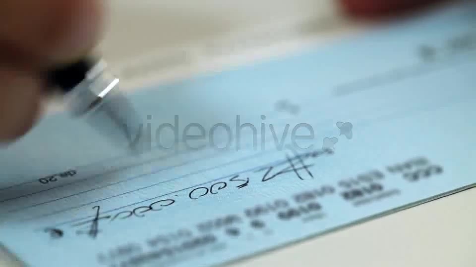 Writing A Check  Videohive 7874955 Stock Footage Image 6