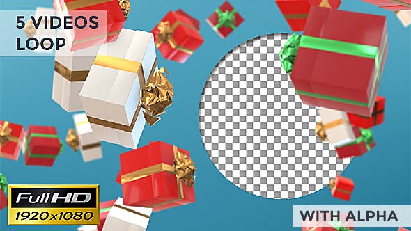 Xmas Gift Boxes Loop Background - 19572637 Videohive Download