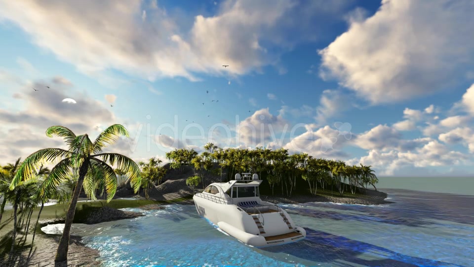 Yacht Near Palms Island Videohive 19230025 Motion Graphics Image 4