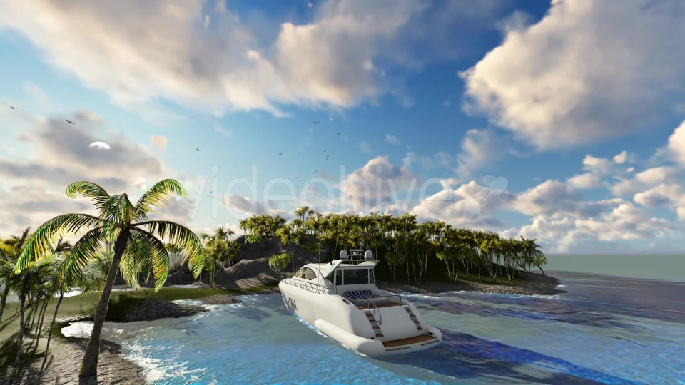 Yacht Near Palms Island Videohive 19230025 Motion Graphics Image 5