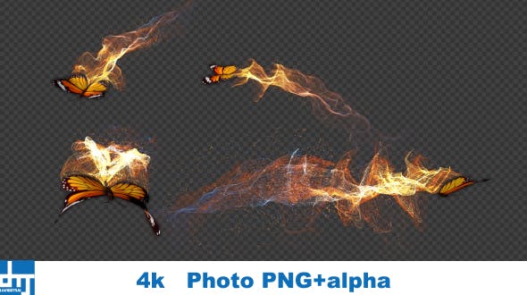 Yellow Butterfly Gorgeous Particle Light Trailing Flying V2 - Download Videohive 18629944