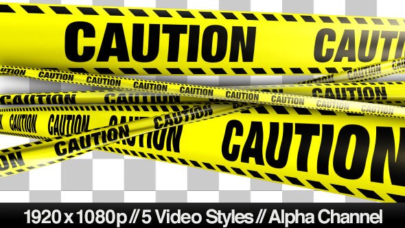 Yellow Caution Boundary Tape 5 Videos - Download Videohive 4934392