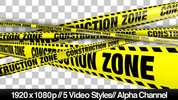 Yellow Construction Zone Boundry Tape 5 Videos - Download 4941842 Videohive