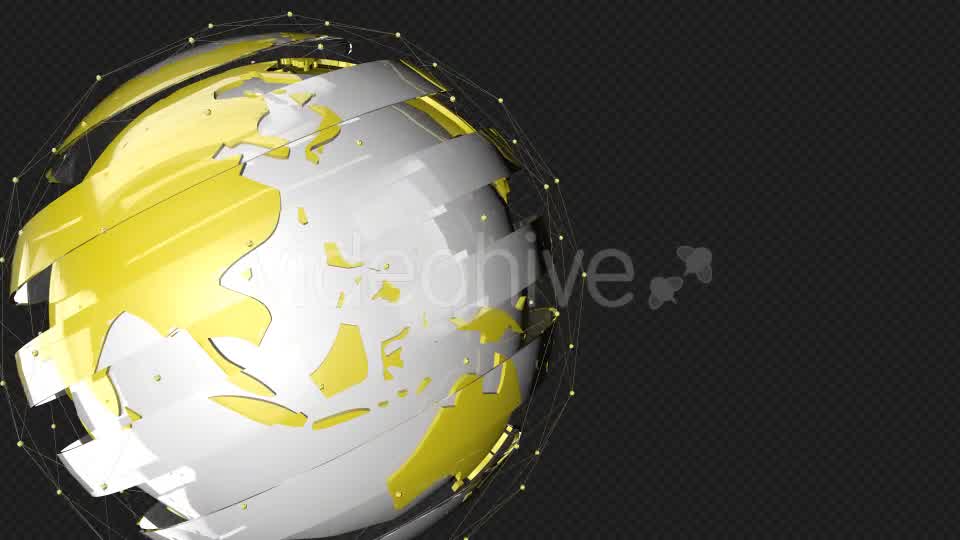 Yellow Tech Glass Earth Point Line Rotate Videohive 19809698 Motion Graphics Image 10