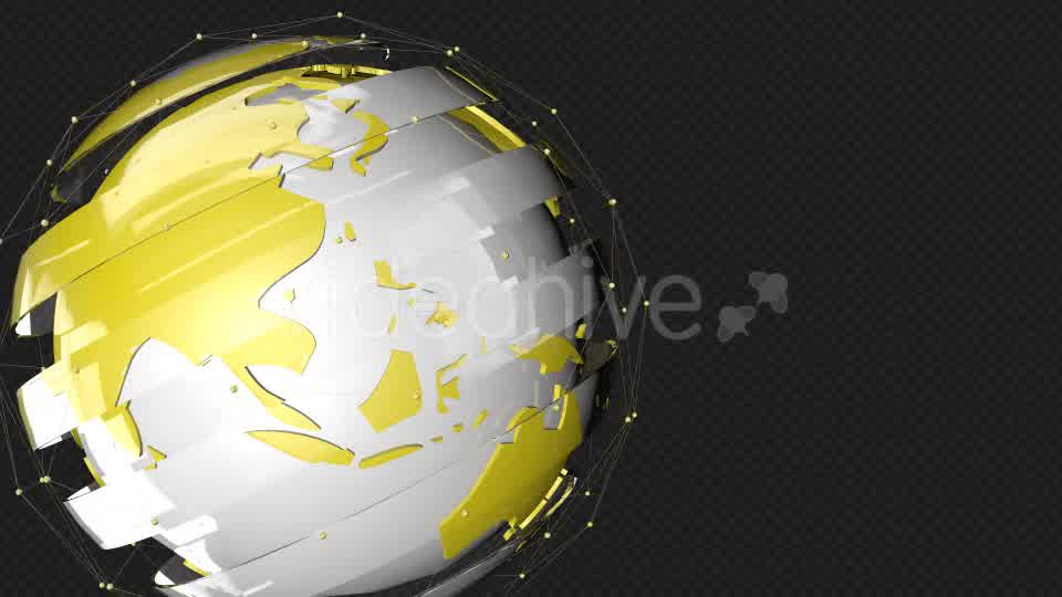 Yellow Tech Glass Earth Point Line Rotate Videohive 19809698 Motion Graphics Image 11