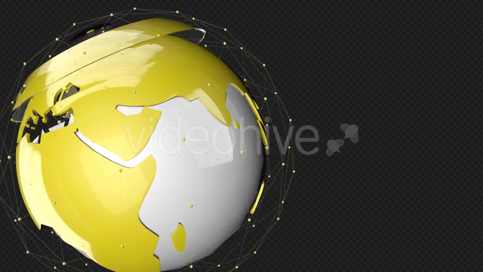 Yellow Tech Glass Earth Point Line Rotate Videohive 19809698 Motion Graphics Image 2