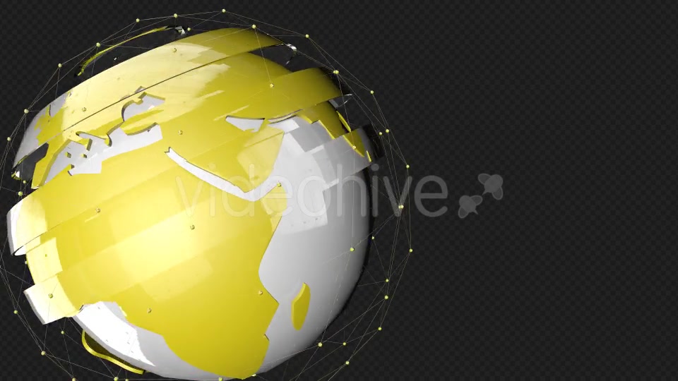 Yellow Tech Glass Earth Point Line Rotate Videohive 19809698 Motion Graphics Image 3