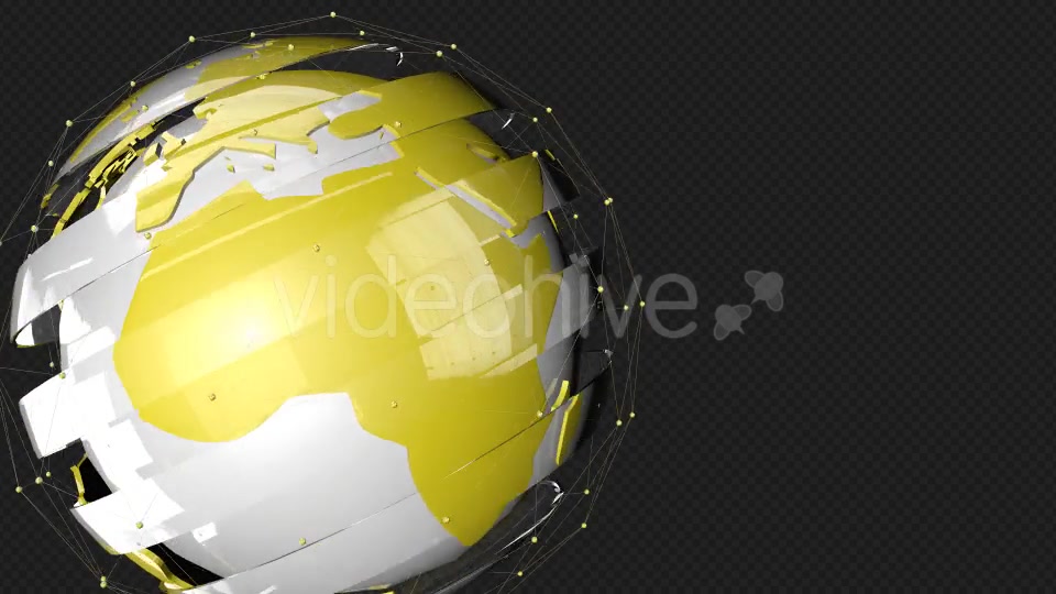 Yellow Tech Glass Earth Point Line Rotate Videohive 19809698 Motion Graphics Image 4