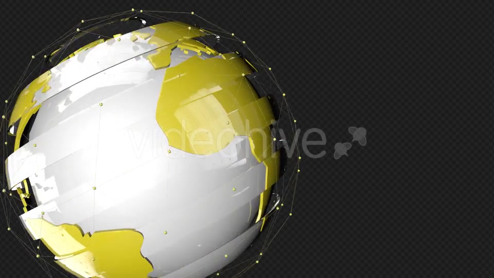 Yellow Tech Glass Earth Point Line Rotate Videohive 19809698 Motion Graphics Image 5