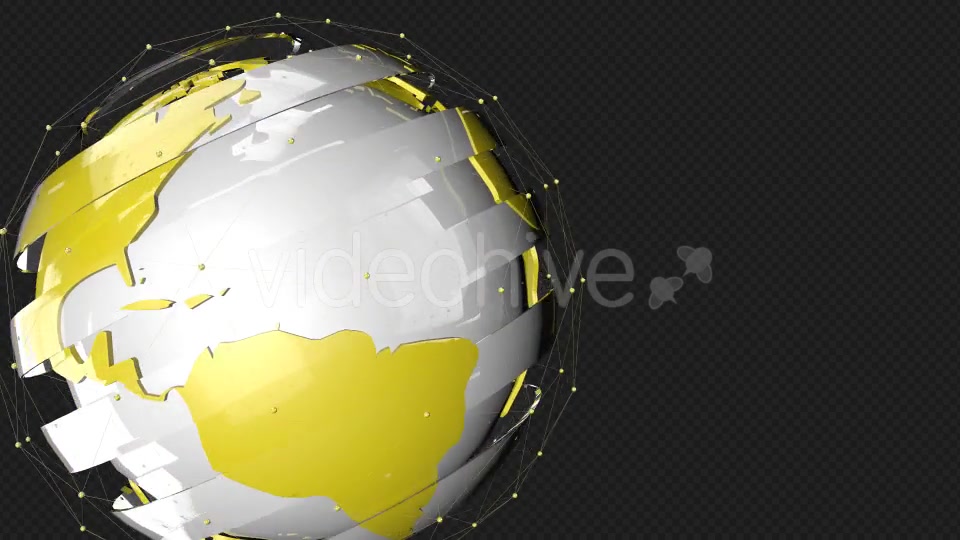 Yellow Tech Glass Earth Point Line Rotate Videohive 19809698 Motion Graphics Image 6