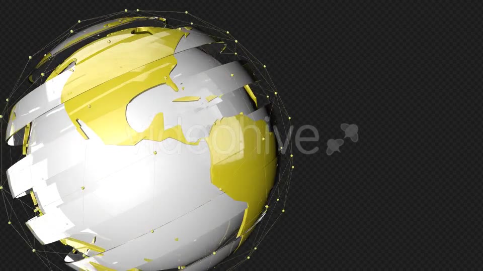 Yellow Tech Glass Earth Point Line Rotate Videohive 19809698 Motion Graphics Image 7