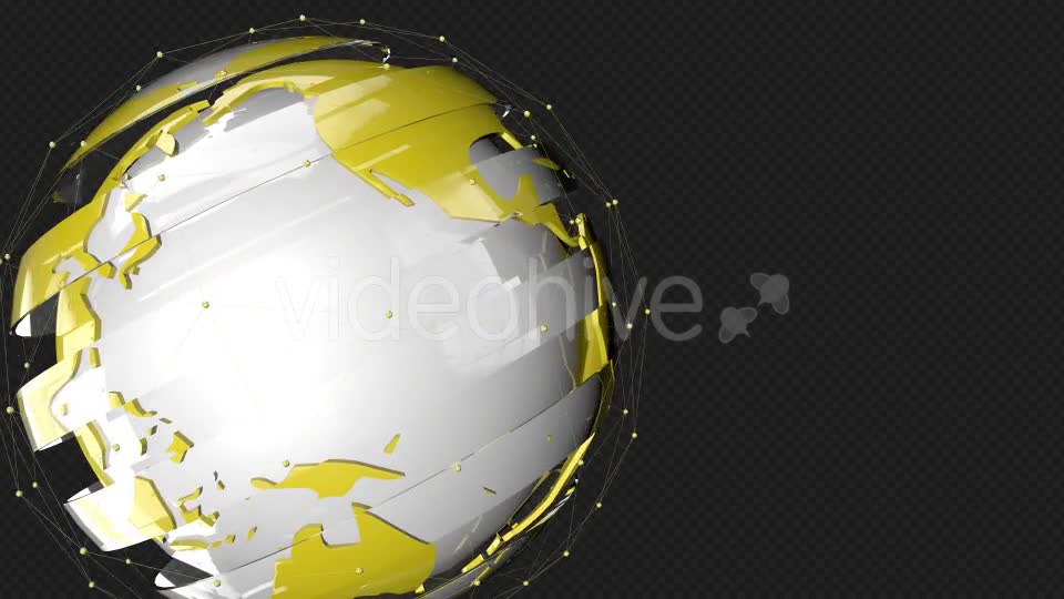 Yellow Tech Glass Earth Point Line Rotate Videohive 19809698 Motion Graphics Image 8
