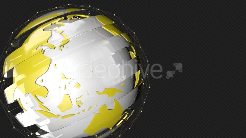 Yellow Tech Glass Earth Point Line Rotate Videohive 19809698 Motion Graphics Image 9