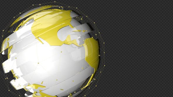 Yellow Tech Glass Earth Point Line Rotate - Download 19809698 Videohive