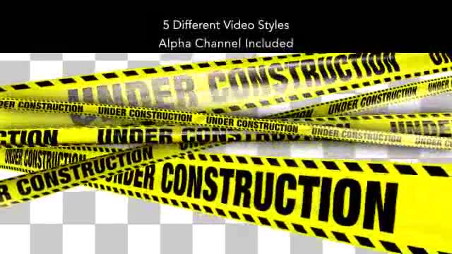 Yellow Under Construction Boundry Tape 5 Videos Videohive 4936094 Motion Graphics Image 1